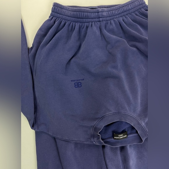BALENCIAGA SWEATER WAIST SWEATPANTS IN BLUE - Picture 3 of 6